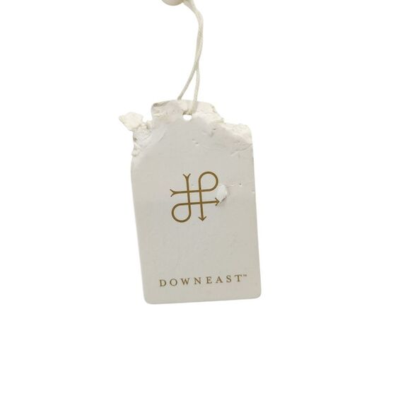 Downeast Basic Top Medium White with Blue Stripes on Sleeves Short Sleeve Shirt - Picture 6 of 8